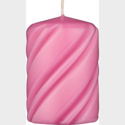 Rosafarvet spiralformet bloklys