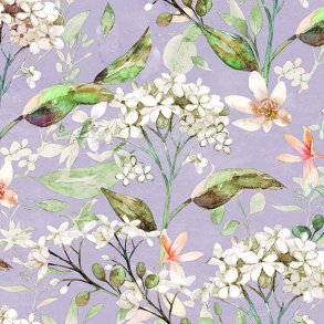 Middagsserviet i Khaki farve med flora - 40x40cm