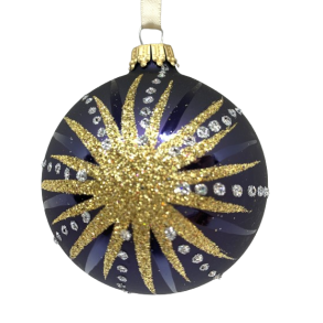 Bl julekugle med stjerneskud 