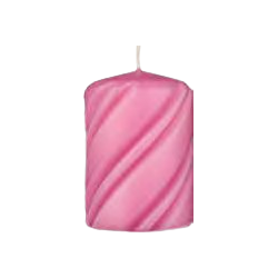 Rosafarvet spiralformet bloklys