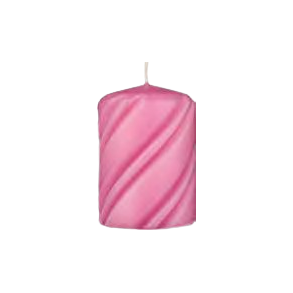 Rosafarvet spiralformet bloklys