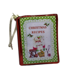 Bog med juleopskifter - Julemandsmotiv - Julekugle