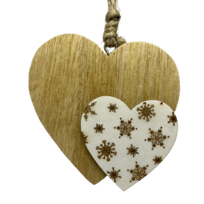 Dobbelt hjerte i tr - Juleophng