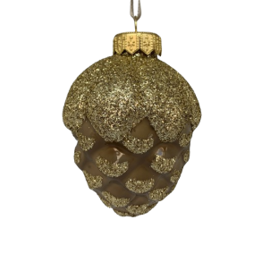 Grankogle med guldglimmer - Julekugle