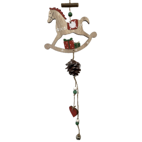 Naturfarvet gyngehest i tr - Juleophng