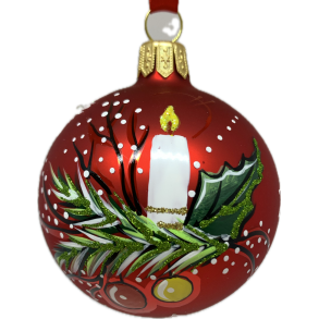 Rd julekugle med julelys