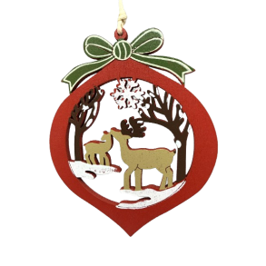 Juleophng i tr med rensdyr