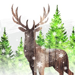 Serviet med rensdyr - Juleserviet 33x33cm
