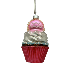 Muffin med lyserd topping - Julekugle