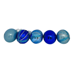 St med 5 stk. bl glaskugler