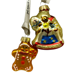 St med lille kagemand og gyngehest - Julekugler