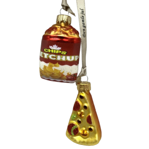 St med pizza og chips - Julekugler