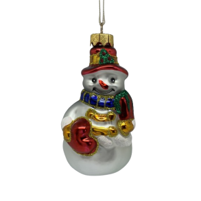 Snemand med hjerte - Julekugle