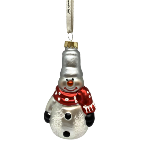 Snemand med hj hat - Julekugle