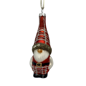 Ternet julenisse med hue over jnene - juleophng