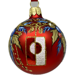 Grnlandsk flag med bl juleranke