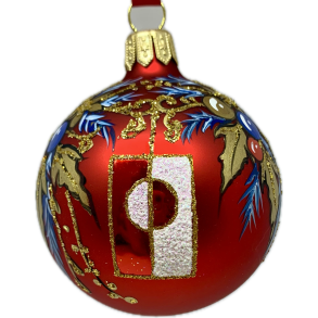 Grnlandsk flag med bl juleranke