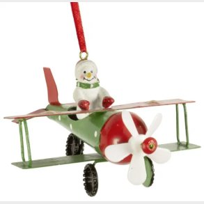 Snemand i flyvemaskine - Juleophng